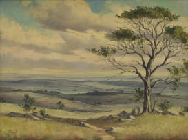 Christopher Tugwell; Expansive Landscape with Tree