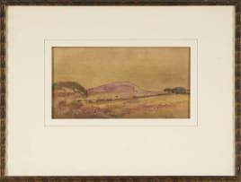 Walter Battiss; Landscape with Trees and Distant Mountain