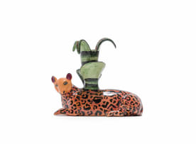 Ardmore Ceramic Studio; Cheetah candle holder