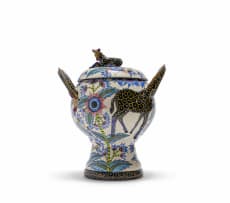 Ardmore Ceramic Studio; Lidded vessel with giraffes and flowers