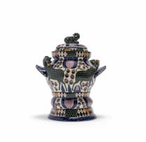 Ardmore Ceramic Studio; Walking giraffe lidded vessel