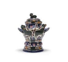 Ardmore Ceramic Studio; Walking giraffe lidded vessel