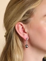 Pearl and diamond earrings
