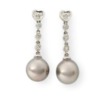 Pearl and diamond earrings