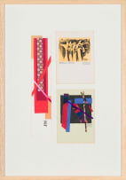 Peter Clarke; Abstract Composition in Red; Botanical Forms; Abstract in Red, Purple and Black, three