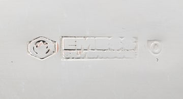 An electroplated silver electroplated soup tureen and ladle, stamped Emess silverware, 20th century