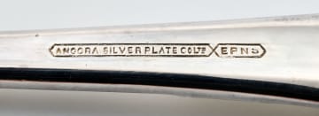 A pair of silver-plated fish servers, Angora Silverplate Co Ltd