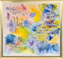 Hazel Frankel; Abstract Composition in Yellow and Blue