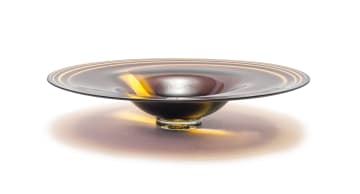 David Reade; Large glass bowl with flanged rim