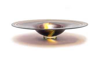 David Reade; Large glass bowl with flanged rim