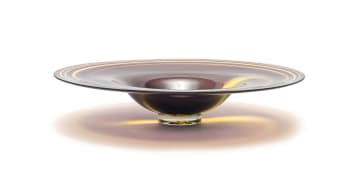 David Reade; Large glass bowl with flanged rim
