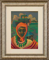 Maggie Laubser; Portrait of a Woman and Child; A Landscape with Houses in the Background