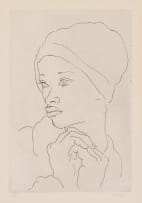 François Krige; Portrait of a Woman in a Headscarf