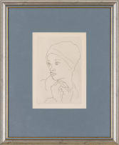 François Krige; Portrait of a Woman in a Headscarf