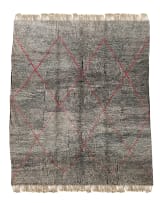 Herringbone; Black and white speckled Berber rug, Morocco