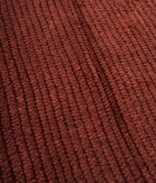 Herringbone; Linear ribbed maroon rug, India