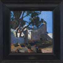 Florence Zerffi; Rustic Landscape under a Clear Blue Sky
