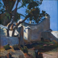Florence Zerffi; Rustic Landscape under a Clear Blue Sky