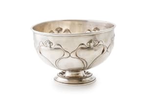 An Edward VII Art Nouveau silver rose bowl, Henry Wigfull, Sheffield, 1902