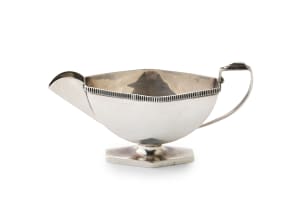 A George V silver milk jug, Ernest W Haywood, Birmingham, 1935