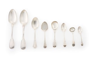 Eight miscellaneous spoons, Samuel H Hayne, London, 1864