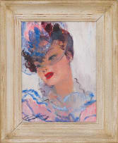 Jean-Gabriel Domergue; Portrait of a Woman in a Veiled Hat