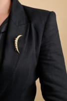 Opal crescent brooch