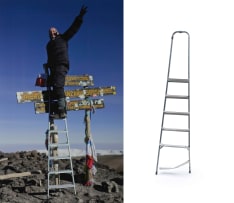Jacques Coetzer; One Meter above Mean Sea Level, Writer Sean O' Toole Stands above Mount Kilimanjaro's Peak, January 2011; Ladder, two