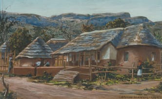 Erich Mayer; Rural Scene with Figures