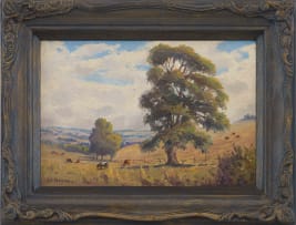Edward Charles Moore; Farm Landscape with Cattle