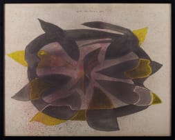 Christo Coetzee; Abstract Composition in Purple and Yellow
