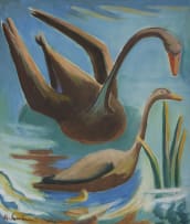 Maggie Laubser; Swans on Water