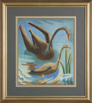 Maggie Laubser; Swans on Water