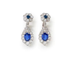 Sapphire and diamond earrings
