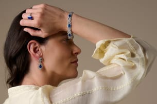 Sapphire and diamond earrings