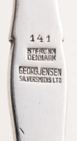 A Georg Jensen silver 'Blossom' sauceboat and ladle, Georg Jensen, Denmark, c.1933-1944