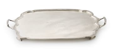 A George VI silver tray, Mappin and Webb, Sheffield, 1945