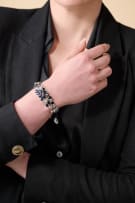 Foliate sapphire and diamond bracelet
