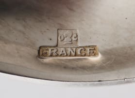 A pair of Christofle Marly pattern silver-plated serving spoons, France, c.1935-1983