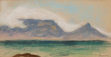 Pranas Domsaitis; Table Mountain Bay Scene with Rolling Clouds