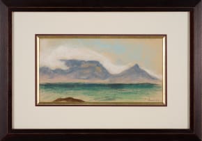 Pranas Domsaitis; Table Mountain Bay Scene with Rolling Clouds