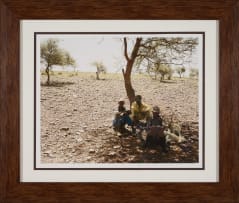 David Goldblatt; Three Men Rest at the Side of the Track between Bute Asbestos Mine and Heuningvlei in Northern Cape, Blue Asbestos Series