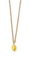 Enamel egg pendant and chain