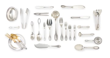 A set of Italian silver 'Empire' pattern flatware, Clementi Buccellati, c.1934 -1944