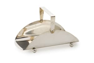 A silver-plated napkin holder, 20th century