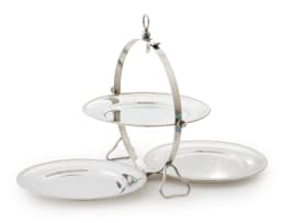 An Italian silver plated folding dessert server, Bossi, 20th century