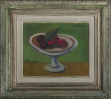 Carl Büchner; Still Life with Fig and Stone Fruit