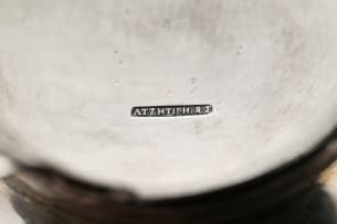 A silver pedestal dish, possibly Greek, hallmarked ATZHTIPH. & S, c. late 19th century