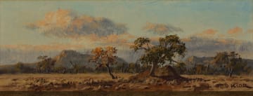 Otto Klar; Landscape with Mountains in the Distance
