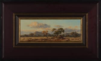 Otto Klar; Landscape with Mountains in the Distance